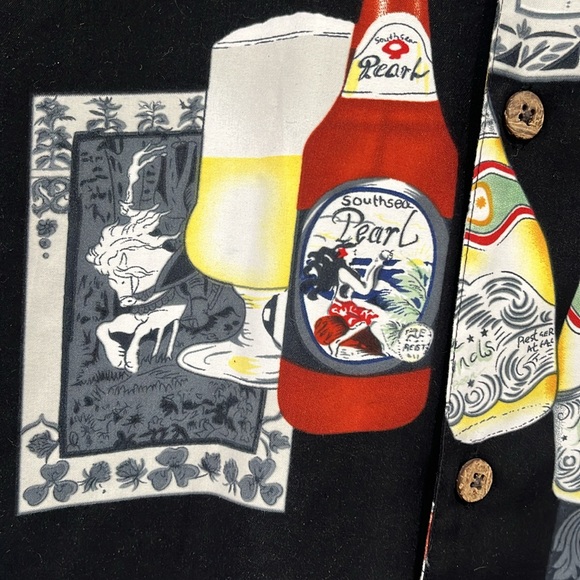 Bill Blass  Vintage Button up Short Sleeve Shirt Vocation WeekendPub Beverage XL - Picture 4 of 12